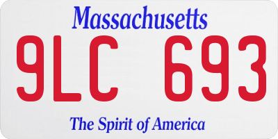 MA license plate 9LC693