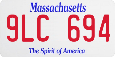 MA license plate 9LC694