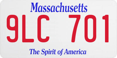 MA license plate 9LC701