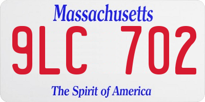 MA license plate 9LC702