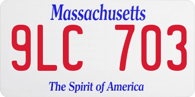 MA license plate 9LC703