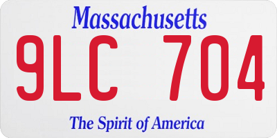 MA license plate 9LC704