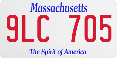 MA license plate 9LC705