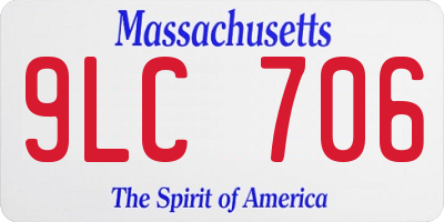MA license plate 9LC706