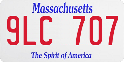MA license plate 9LC707