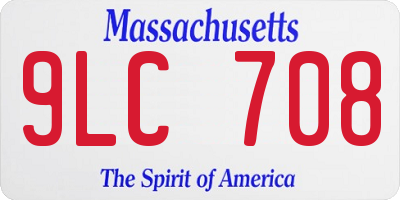 MA license plate 9LC708