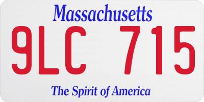 MA license plate 9LC715