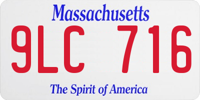 MA license plate 9LC716