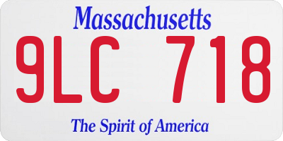 MA license plate 9LC718