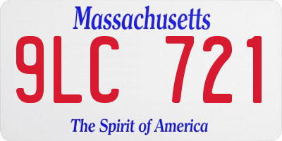 MA license plate 9LC721
