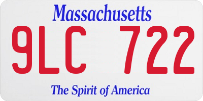 MA license plate 9LC722