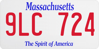 MA license plate 9LC724