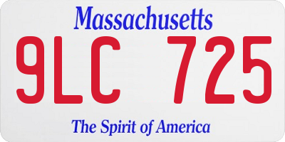 MA license plate 9LC725