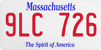 MA license plate 9LC726
