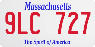 MA license plate 9LC727