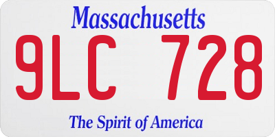 MA license plate 9LC728