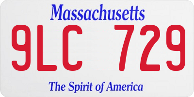 MA license plate 9LC729