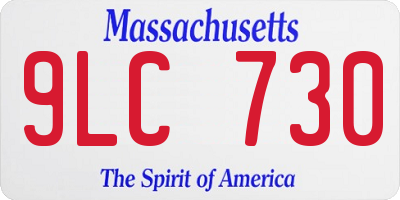 MA license plate 9LC730
