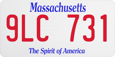MA license plate 9LC731