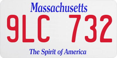 MA license plate 9LC732