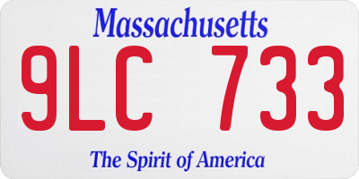 MA license plate 9LC733