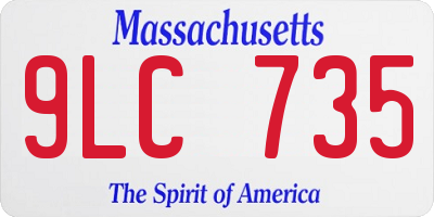 MA license plate 9LC735