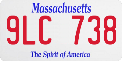 MA license plate 9LC738