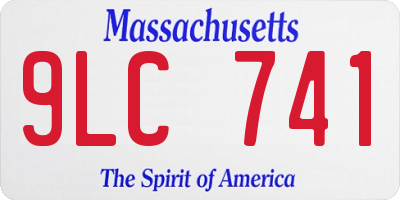 MA license plate 9LC741