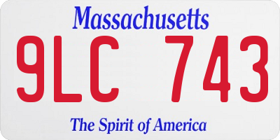 MA license plate 9LC743