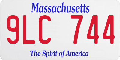 MA license plate 9LC744