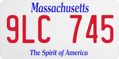 MA license plate 9LC745