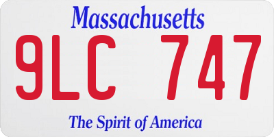 MA license plate 9LC747