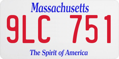 MA license plate 9LC751