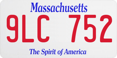 MA license plate 9LC752