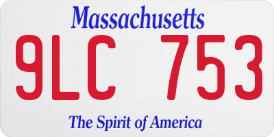 MA license plate 9LC753