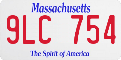MA license plate 9LC754