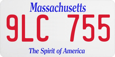 MA license plate 9LC755