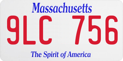 MA license plate 9LC756
