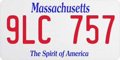 MA license plate 9LC757
