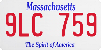 MA license plate 9LC759