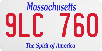 MA license plate 9LC760