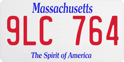 MA license plate 9LC764