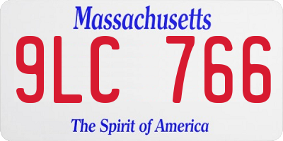 MA license plate 9LC766
