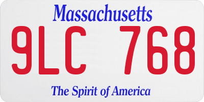 MA license plate 9LC768