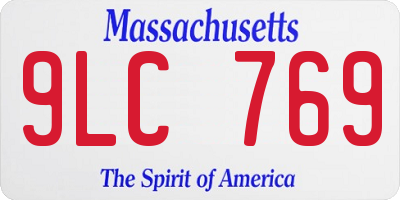 MA license plate 9LC769