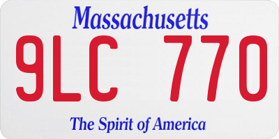 MA license plate 9LC770