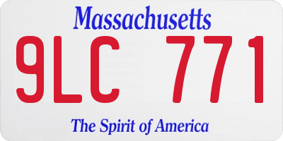 MA license plate 9LC771