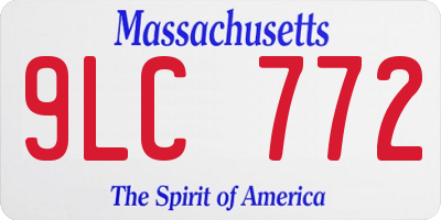 MA license plate 9LC772