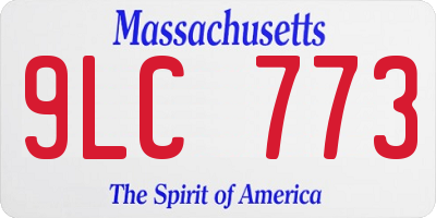 MA license plate 9LC773