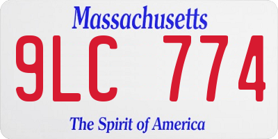 MA license plate 9LC774